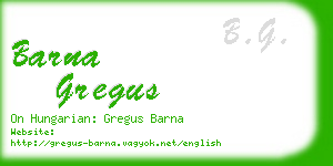barna gregus business card